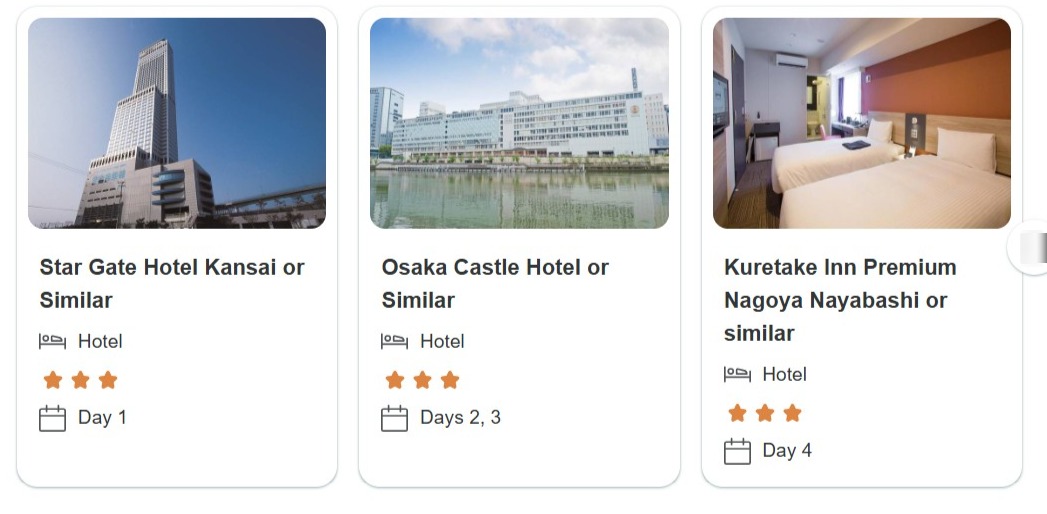 Japan Tour Accommodations